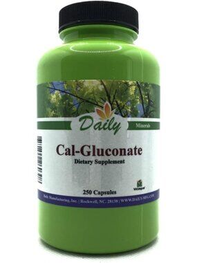 Daily Manufacturing Calcium Gluconate 250 Vegetarian Capsules Exp 02/2027